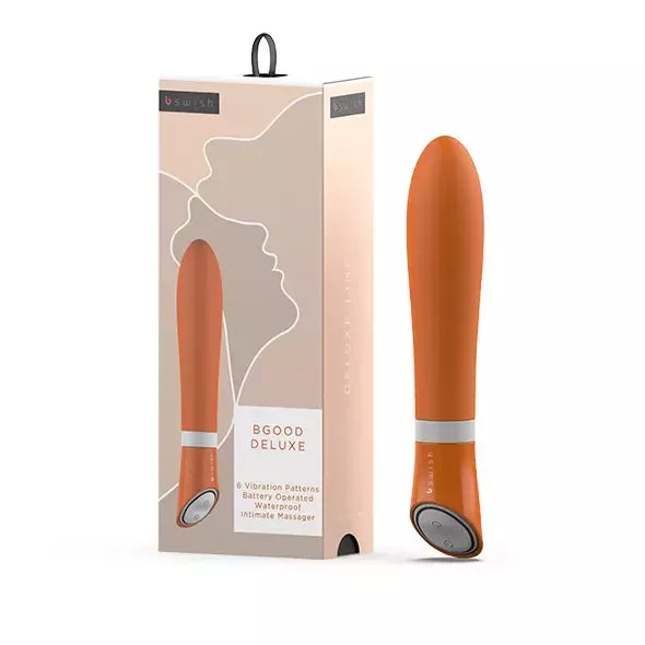 B Swish Bgood Deluxe Vibratorius Tangerine 6 režimų vandeniui atsparus silikoninis