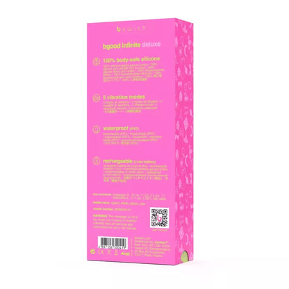B Swish Bgood Infinite Deluxe silikoninis vandeniui atsparus įkraunamas 18 cm vibromasažuoklis, violetinis