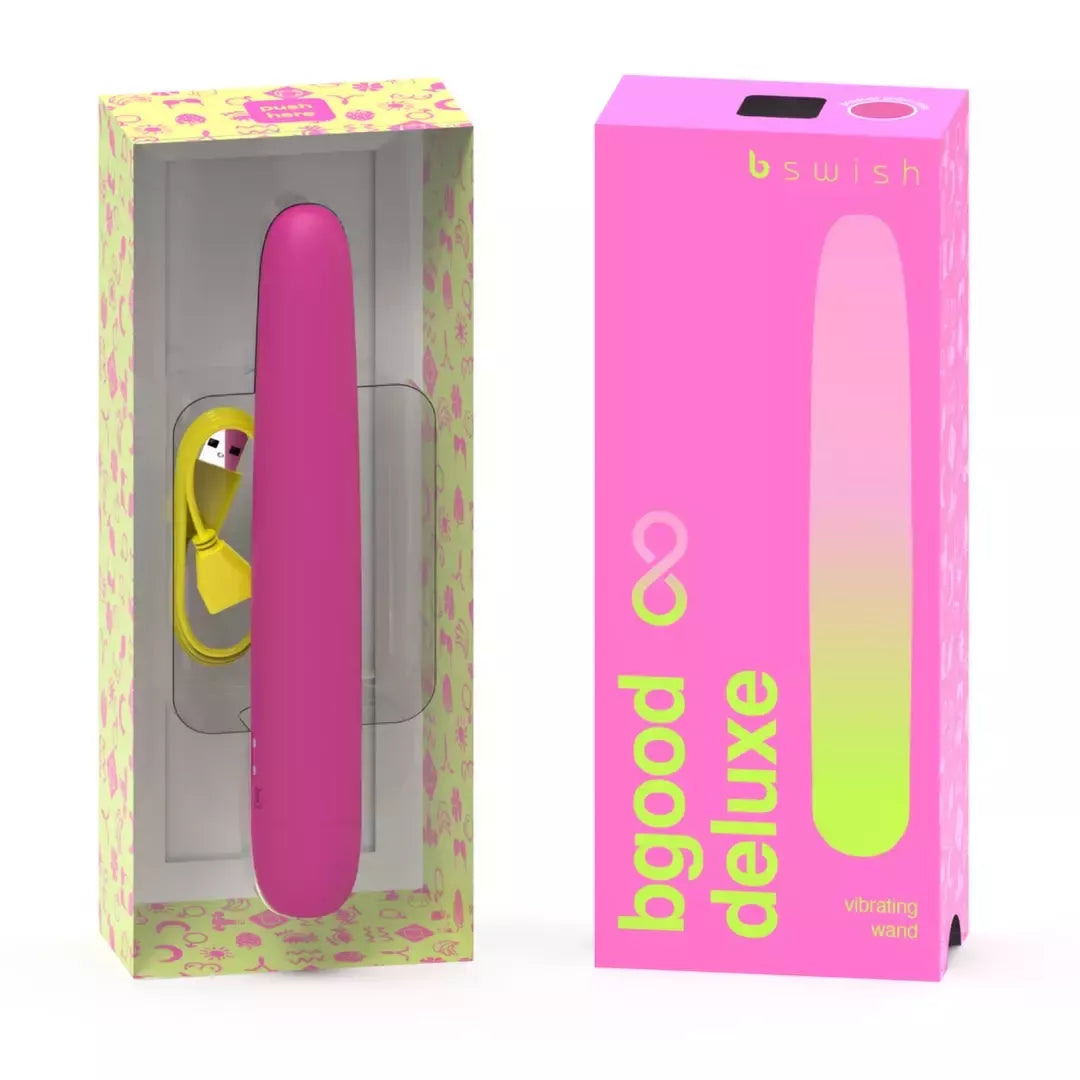 B Swish Bgood Infinite Deluxe silikoninis vandeniui atsparus įkraunamas 18 cm vibromasažuoklis, violetinis