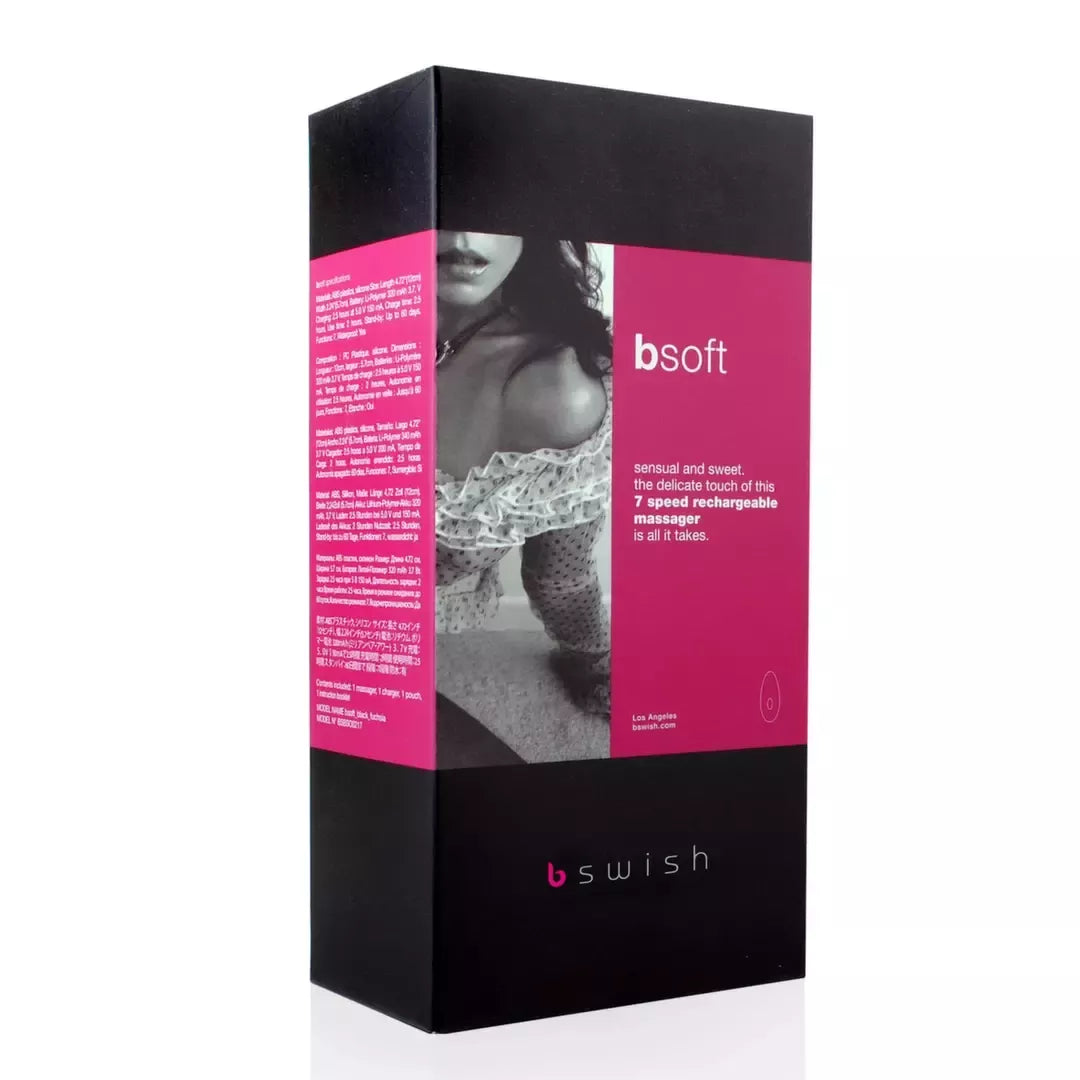 B Swish bSoft Premium rankinis masažuoklis, juodas ir purpurinis, 7 režimai