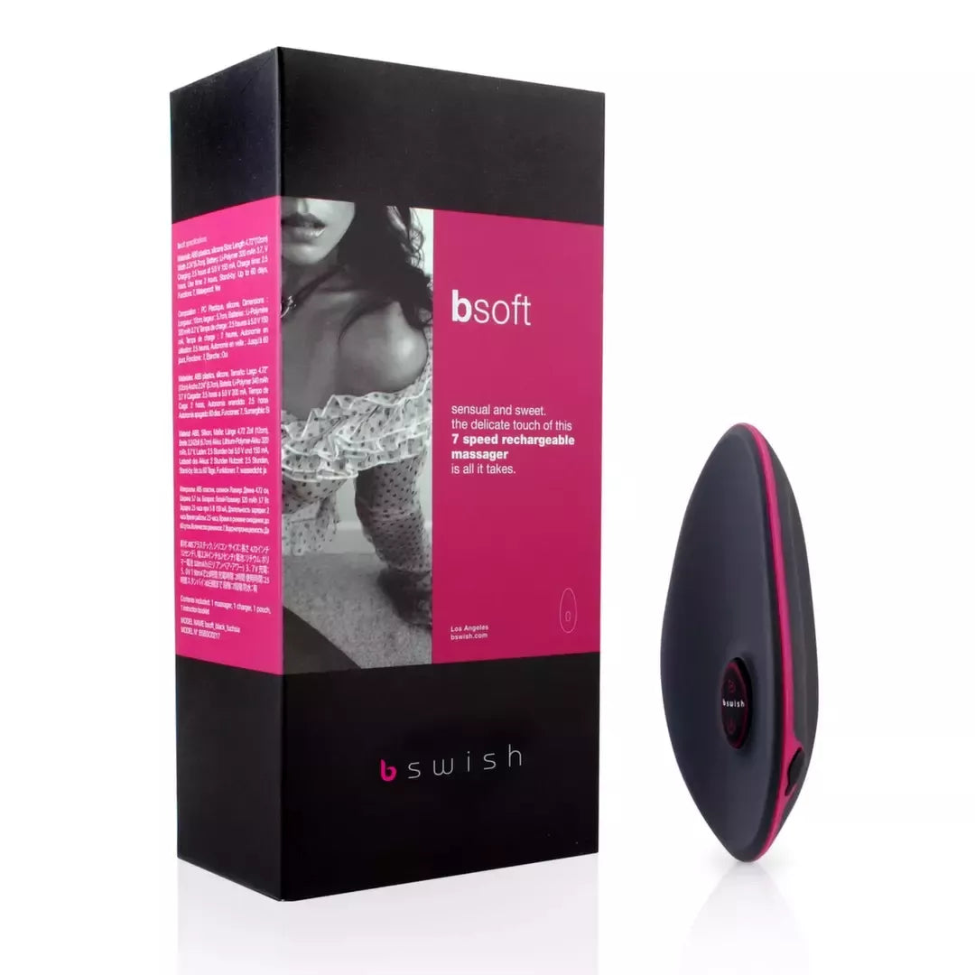 B Swish bSoft Premium rankinis masažuoklis, juodas ir purpurinis, 7 režimai