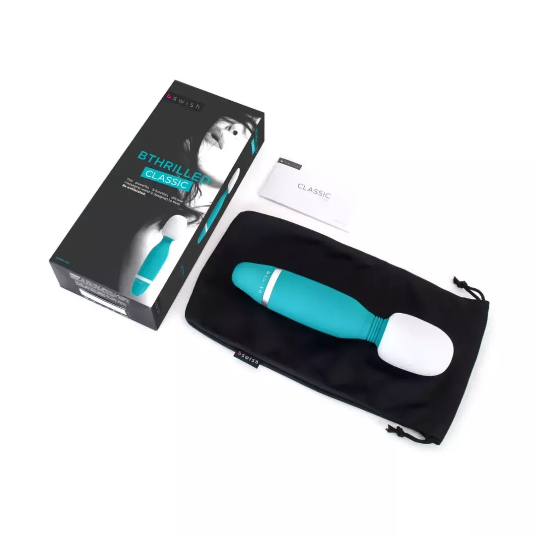 B Swish Bthrilled Jade Wand Massager – 5 funkcijos, vandeniui atsparus, 20 cm
