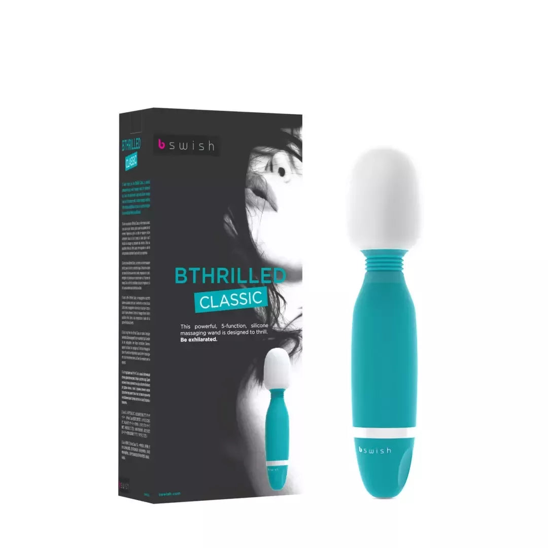 B Swish Bthrilled Jade Wand Massager – 5 funkcijos, vandeniui atsparus, 20 cm
