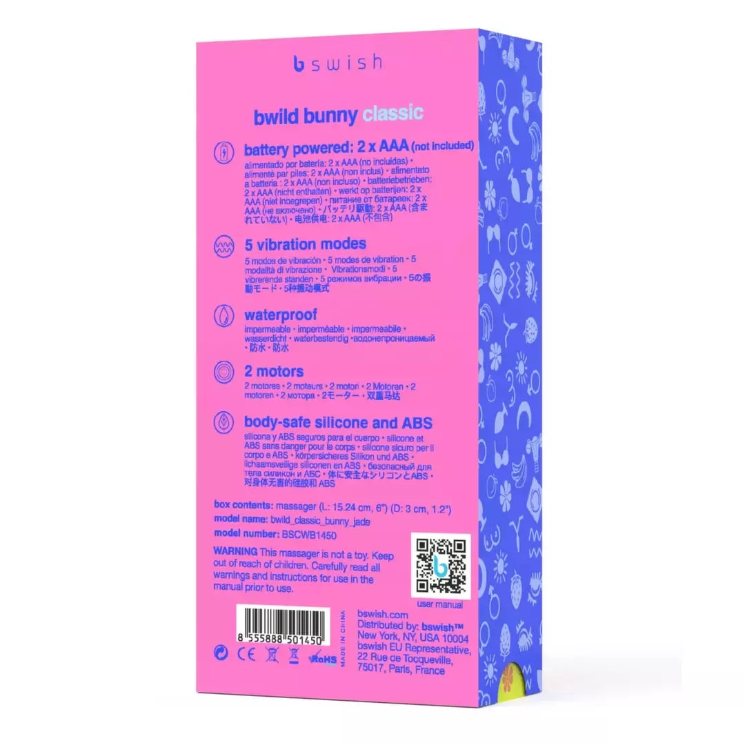 B Swish Bwild Classic Bunny Jade - silikoninis dviejų variklių intymus prietaisas