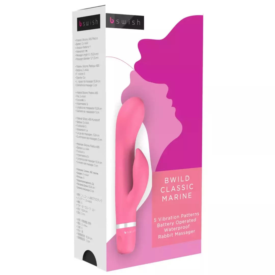 B Swish Bwild Classic Marine Guava silikoninis dviejų variklių masažuoklis, 15 cm