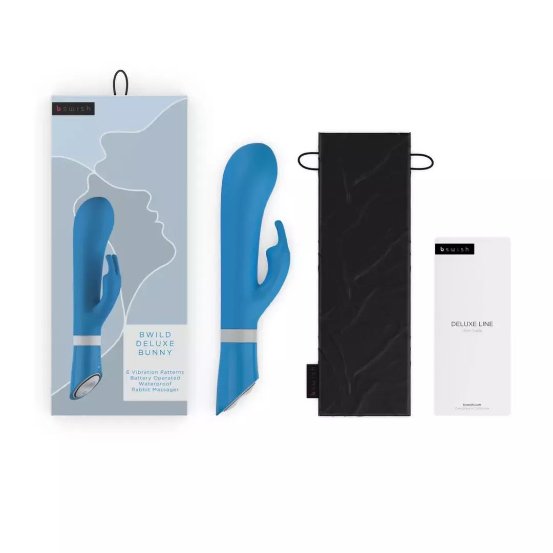 B Swish Bwild Deluxe Bunny Blue Lagoon dviejų variklių silikoninis masažuoklis