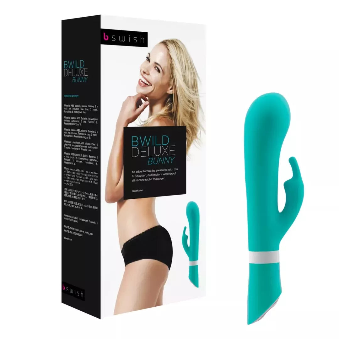 B Swish Bwild Deluxe Bunny Jade – dviejų variklių silikoninis intymus masažuoklis