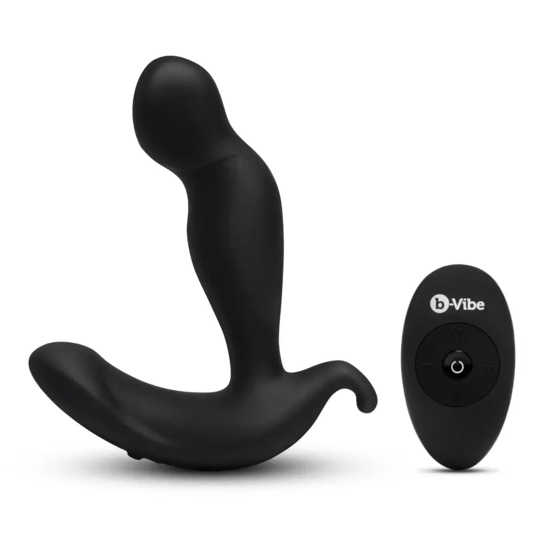 B-Vibe 360 Plug Intimate System su nuotolinio valdymo pulteliu, besisukantis ir vibruojantis, juodas