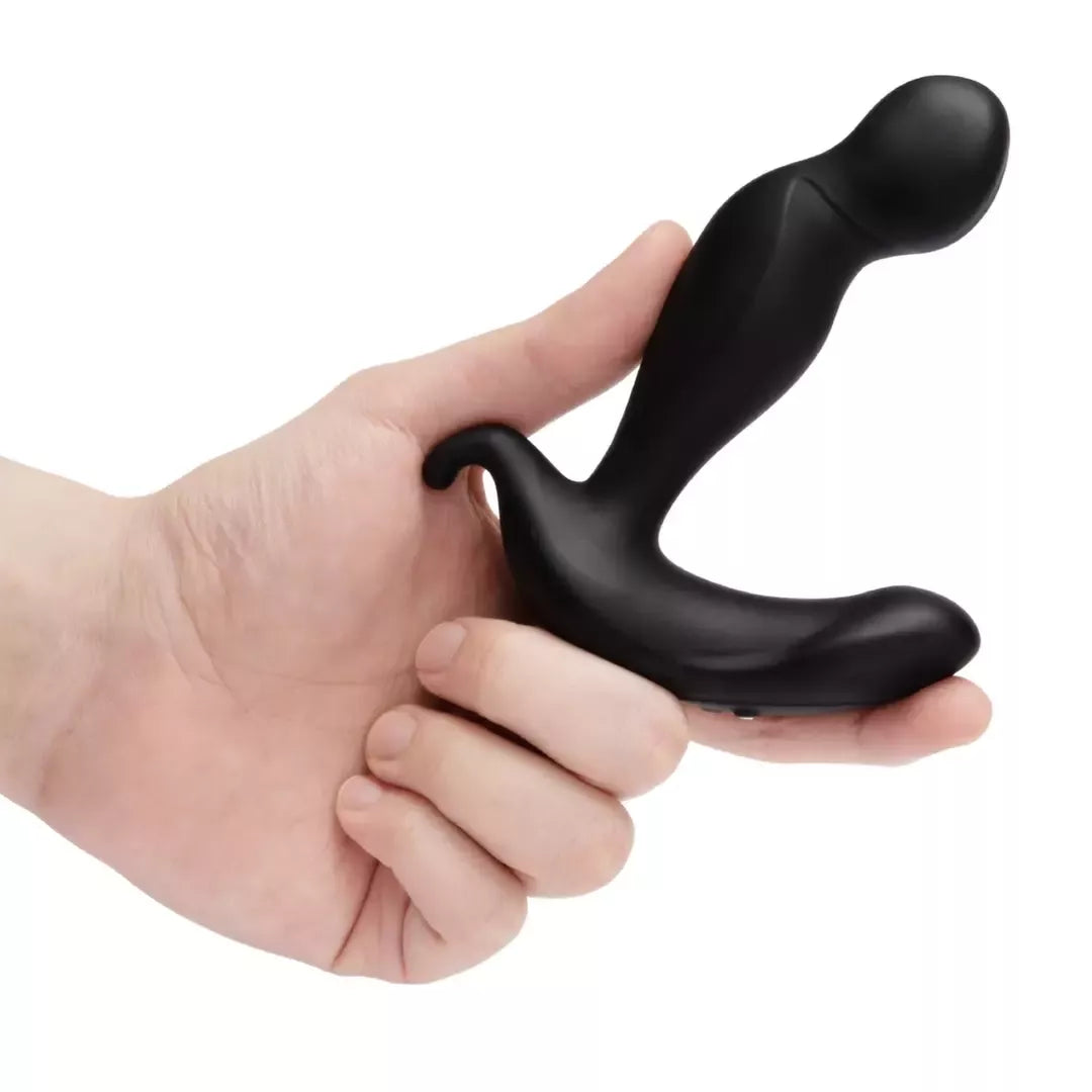 B-Vibe 360 Plug Intimate System su nuotolinio valdymo pulteliu, besisukantis ir vibruojantis, juodas