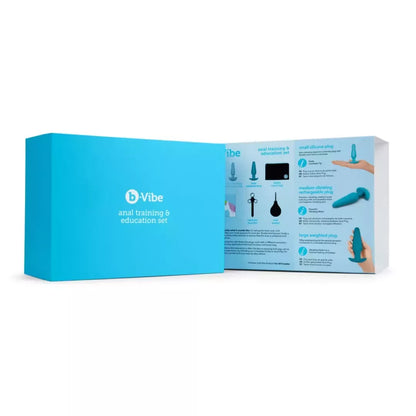 b-Vibe Anal Training & Education Set Blue - 7 dalių silikoninis rinkinys