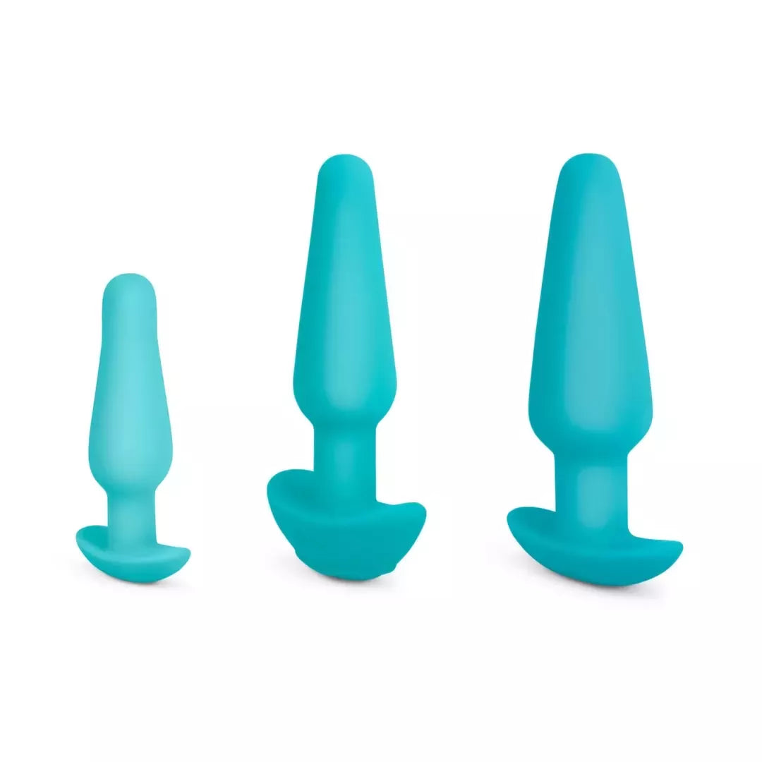 b-Vibe Anal Training & Education Set Blue - 7 dalių silikoninis rinkinys