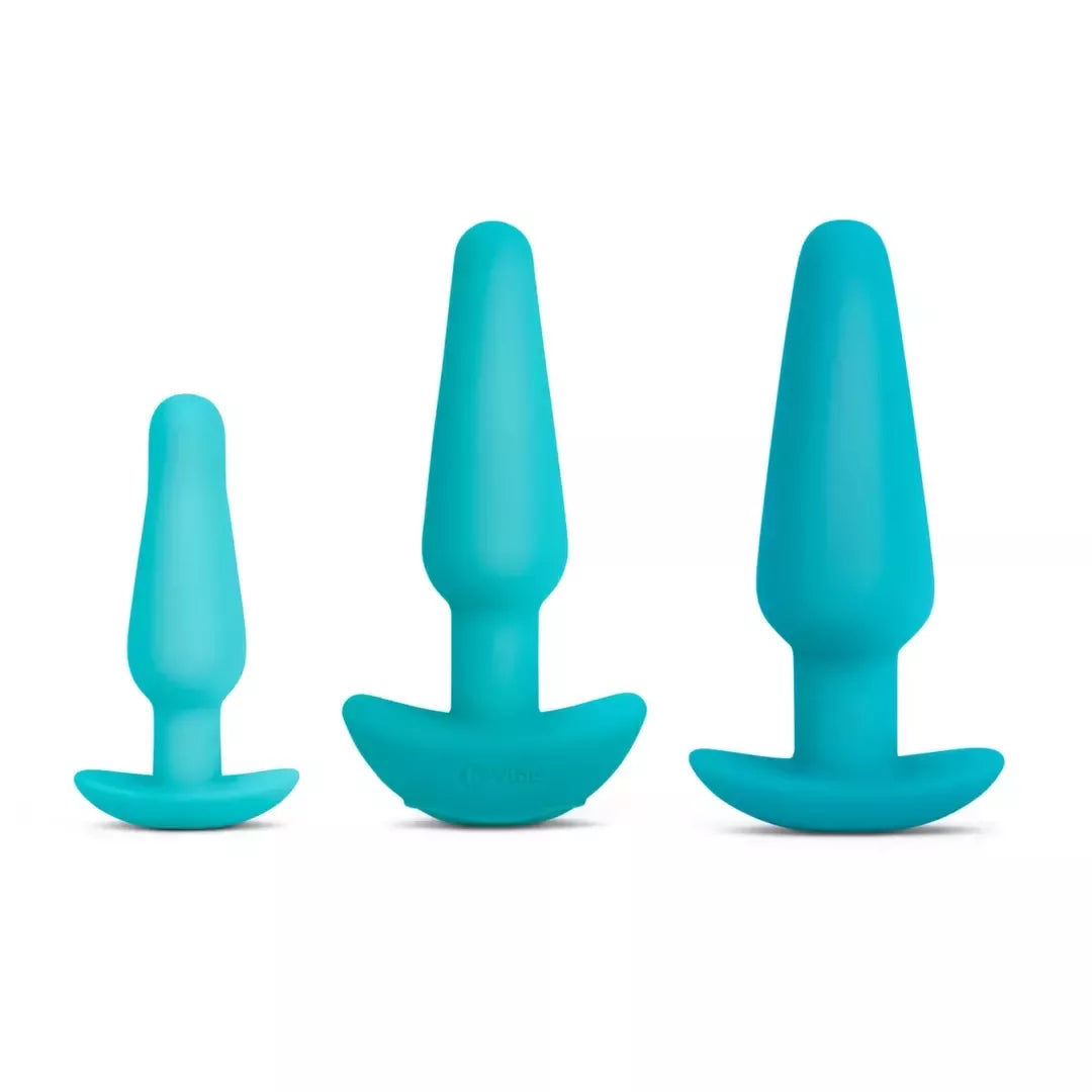 b-Vibe Anal Training & Education Set Blue - 7 dalių silikoninis rinkinys