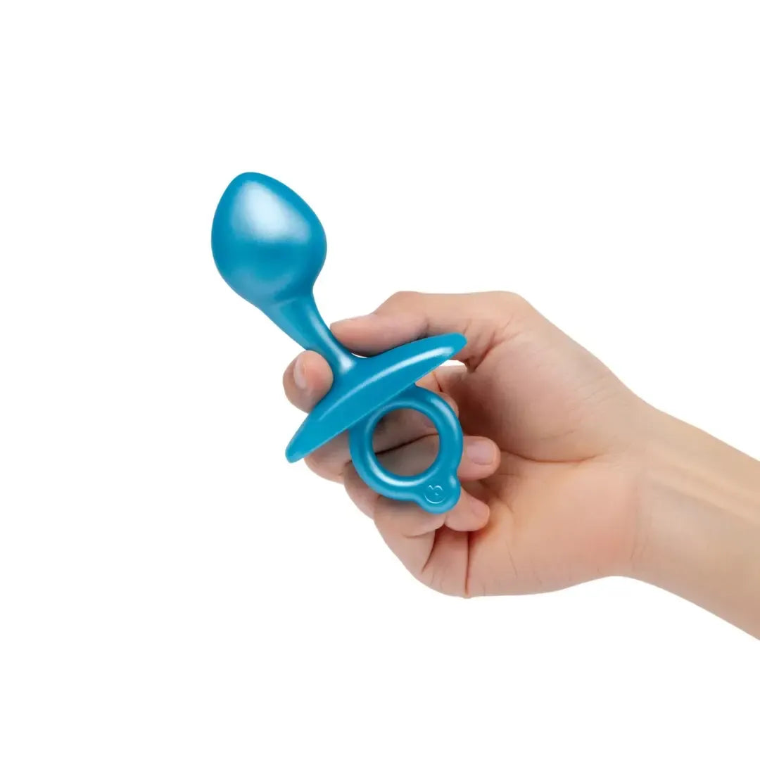 B-Vibe Bulb Plug Green – kompaktiškas modelis su ištraukimo žiedu, silikoninis