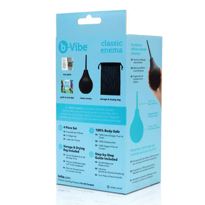 b-Vibe Classic Enema Set – minkšto silikono higienos sistema, 225 ml, mėlyna
