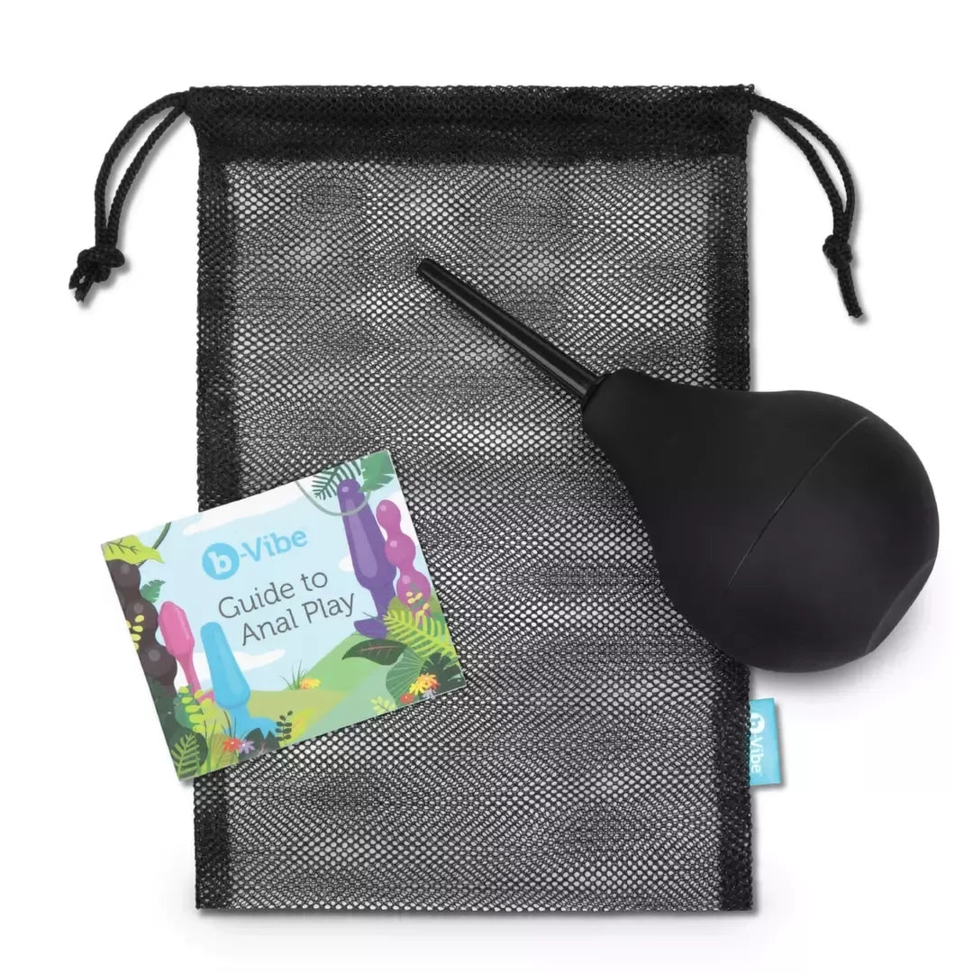b-Vibe Classic Enema Set – minkšto silikono higienos sistema, 225 ml, mėlyna