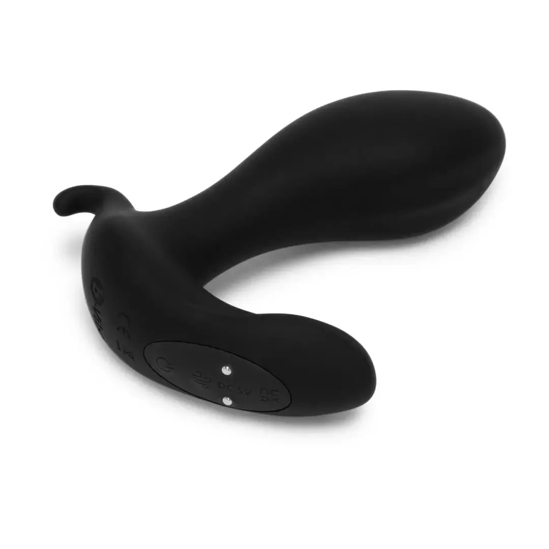 b-Vibe Expand Plug nuotoliniu būdu valdomas lankstus analinis žaislas, juodas