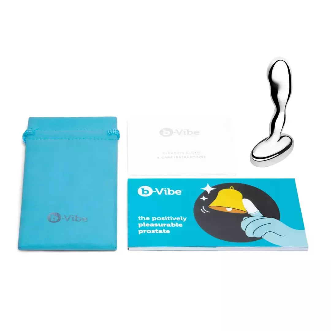 b-Vibe nerūdijančio plieno prostatos kamštis Medium – ergonomiškas dizainas, 240g