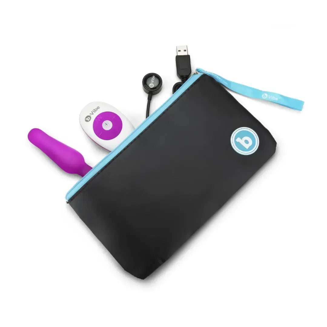 b-Vibe Novice Plug Fuchsia - Kompaktiškas silikoninis vibruojantis analinis kaištis 10,2 cm