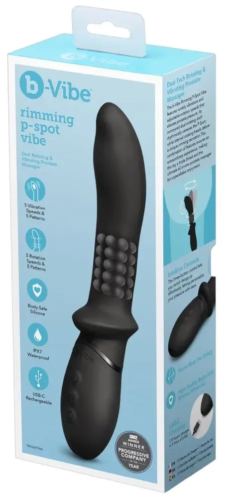B-Vibe Rimming P-Spot Vibe besisukanti analinė sistema, silikoninė