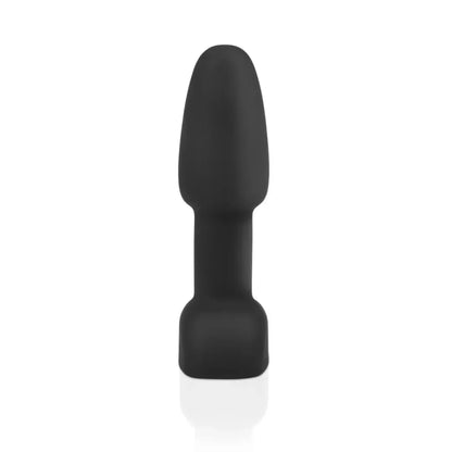 b-Vibe Rimming Petite Black intymus besisukantis kamštis 12,5 cm su nuotolinio valdymo pultu
