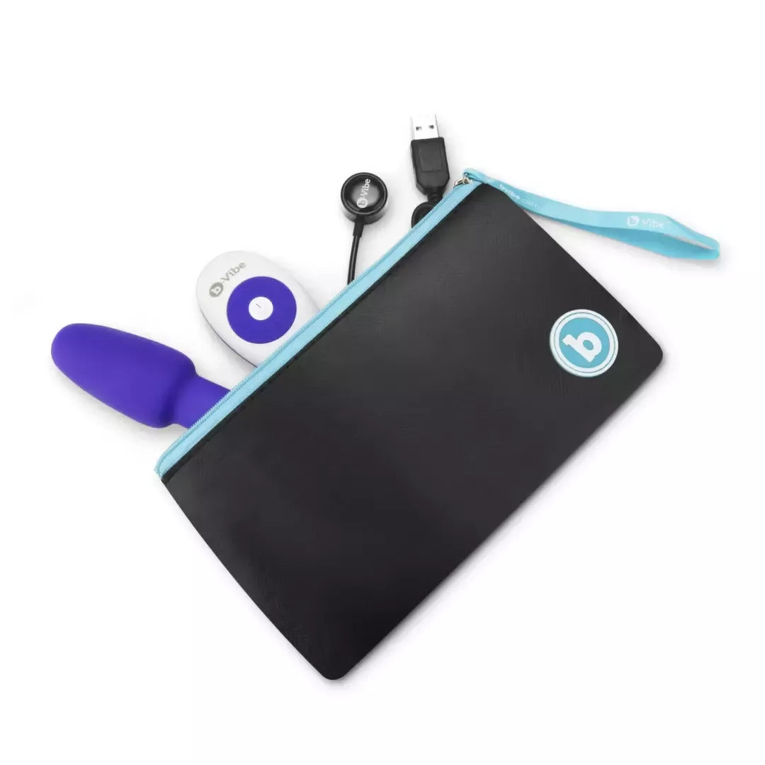 b-Vibe Rimming Petite Plug Purple – kompaktiškas vibruojantis silikoninis modelis