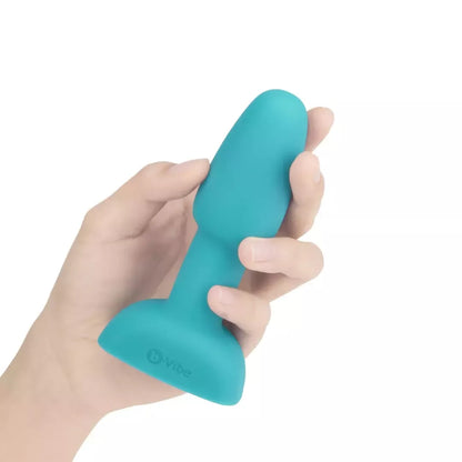 b-Vibe Rimming Petite Plug Teal – kompaktiška besisukanti ir vibruojanti sistema