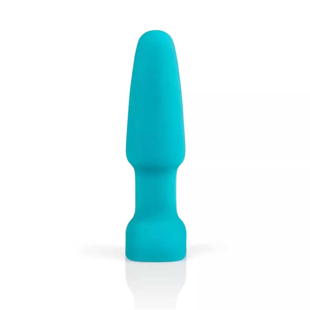 b-Vibe Rimming Plug 2 Teal – besisukantys karoliukai ir nuotolinis valdymas, 15,2 cm silikoninis