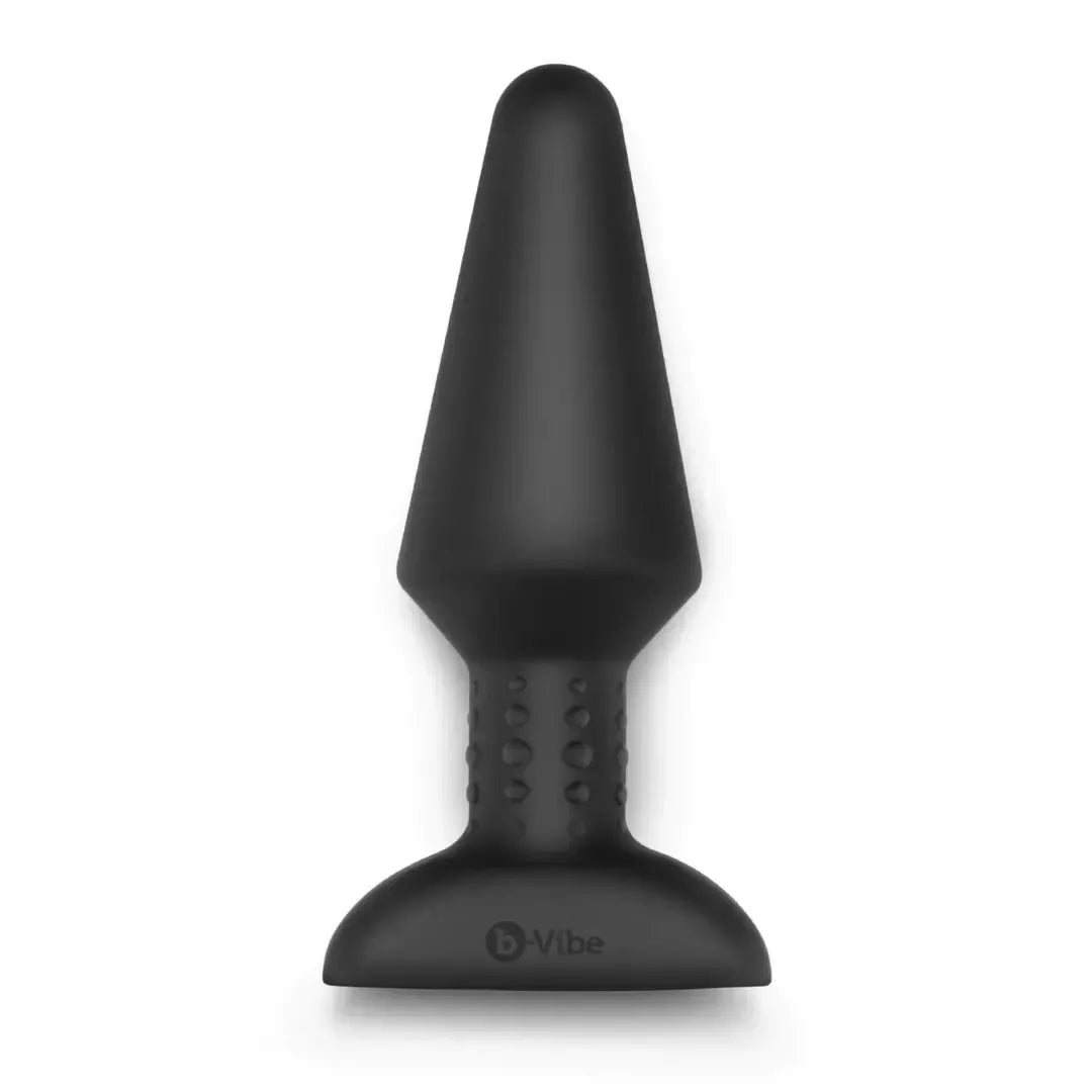 b-Vibe Rimming Plug XL Black – pažangus intymus prietaisas su besisukančiais rutuliukais