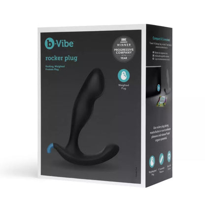 B-Vibe Rocker Plug – sveriantis lankstus silikoninis analinis kaištis, juodas, 90 g