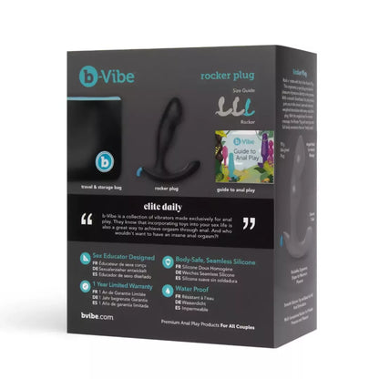 B-Vibe Rocker Plug – sveriantis lankstus silikoninis analinis kaištis, juodas, 90 g