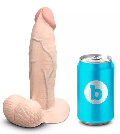 „b-Vibe Slipskin“ 17,8 cm silikoninis modelis su siurbtuku, „Cream“