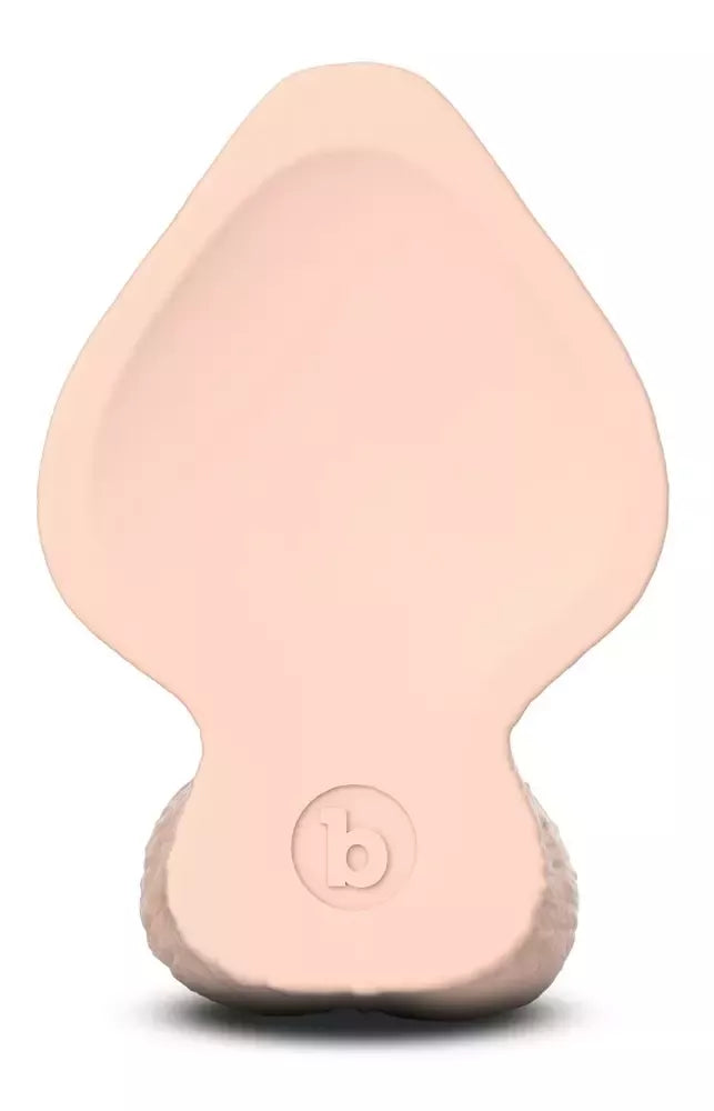 „b-Vibe Slipskin“ 17,8 cm silikoninis modelis su siurbtuku, „Cream“