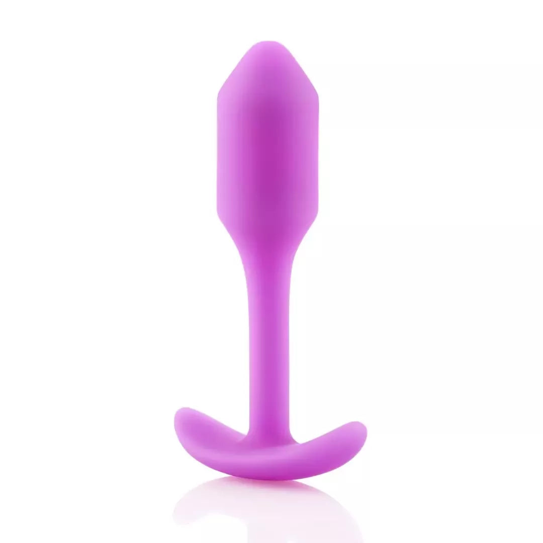b-Vibe Snug Plug 1 Fuchsia pasunkintas silikoninis analinis kaištis 2x9,4 cm