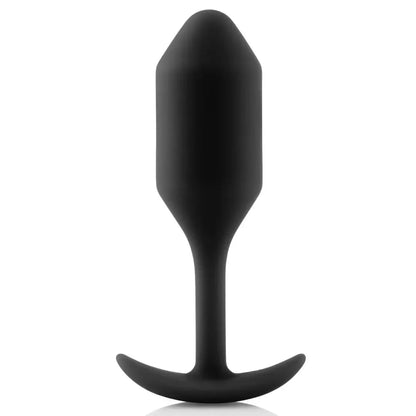 B-Vibe Snug Plug 2 juodas sunkiasvoris silikoninis ananalinis treniruoklis 114 g 3x11,4 cm
