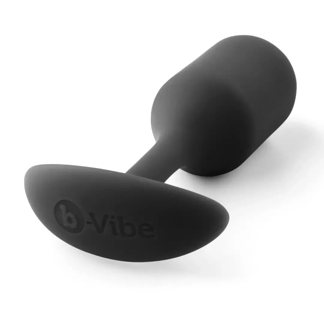 B-Vibe Snug Plug 2 juodas sunkiasvoris silikoninis ananalinis treniruoklis 114 g 3x11,4 cm