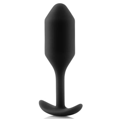 B-Vibe Snug Plug 2 juodas sunkiasvoris silikoninis ananalinis treniruoklis 114 g 3x11,4 cm