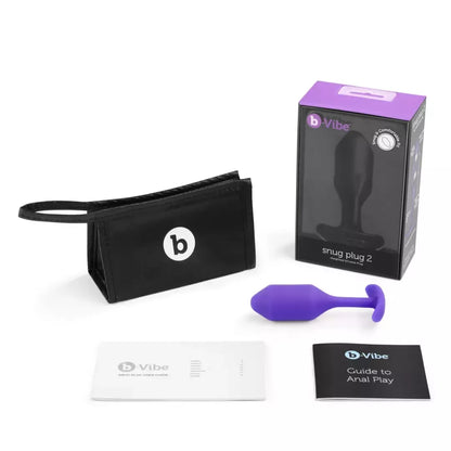 b-Vibe Snug Plug 2 pasunkintas silikoninis modelis 114g violetinis 3x11.4cm