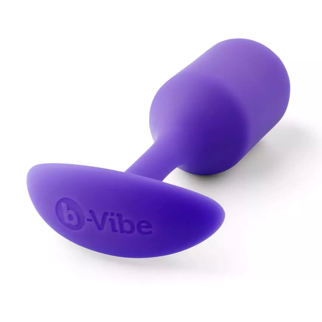 b-Vibe Snug Plug 2 pasunkintas silikoninis modelis 114g violetinis 3x11.4cm