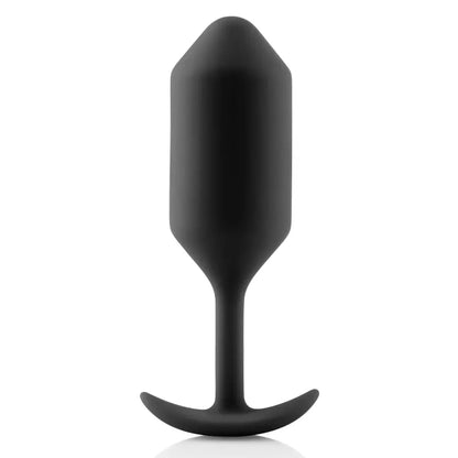 B-Vibe Snug Plug 3 juodos spalvos analinis kamštis su svoriu, silikoninis, 180g, 3,6x12,7 cm