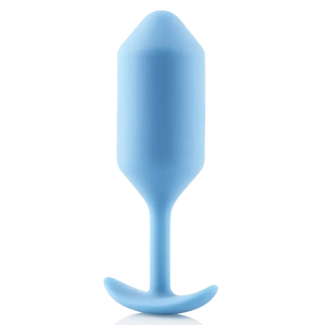 b-Vibe Snug Plug 3 pasunkintas silikoninis analinis kaištis, žalsvai melsvas, 12,7 cm