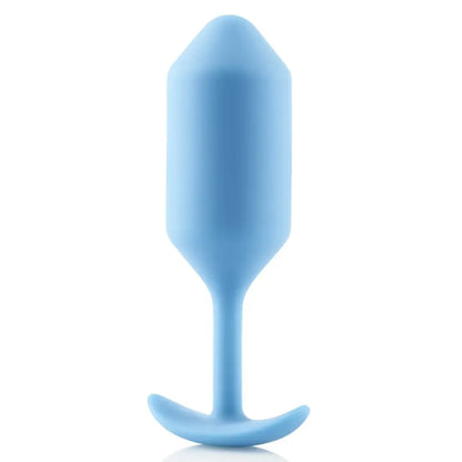 b-Vibe Snug Plug 3 pasunkintas silikoninis analinis kaištis, žalsvai melsvas, 12,7 cm