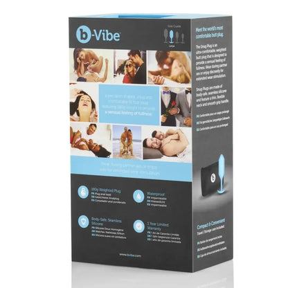 b-Vibe Snug Plug 3 pasunkintas silikoninis analinis kaištis, žalsvai melsvas, 12,7 cm