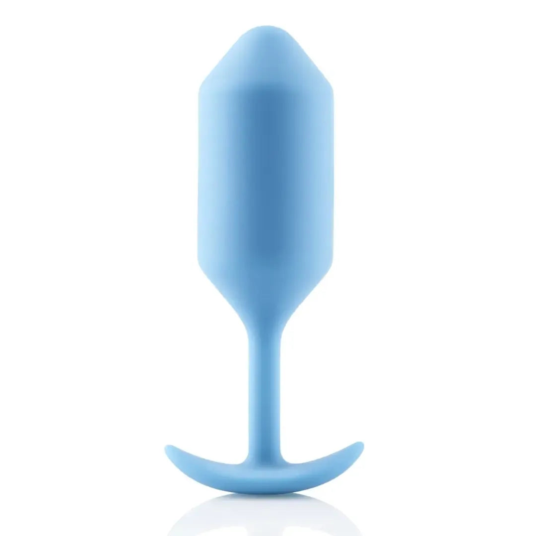b-Vibe Snug Plug 3 pasunkintas silikoninis analinis kaištis, žalsvai melsvas, 12,7 cm