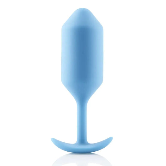 b-Vibe Snug Plug 3 pasunkintas silikoninis analinis kaištis, žalsvai melsvas, 12,7 cm