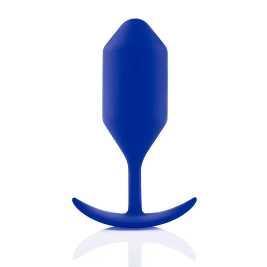 b-Vibe Snug Plug 4 Navy – pasunkintas silikoninis intymus žaislas, dydis Large