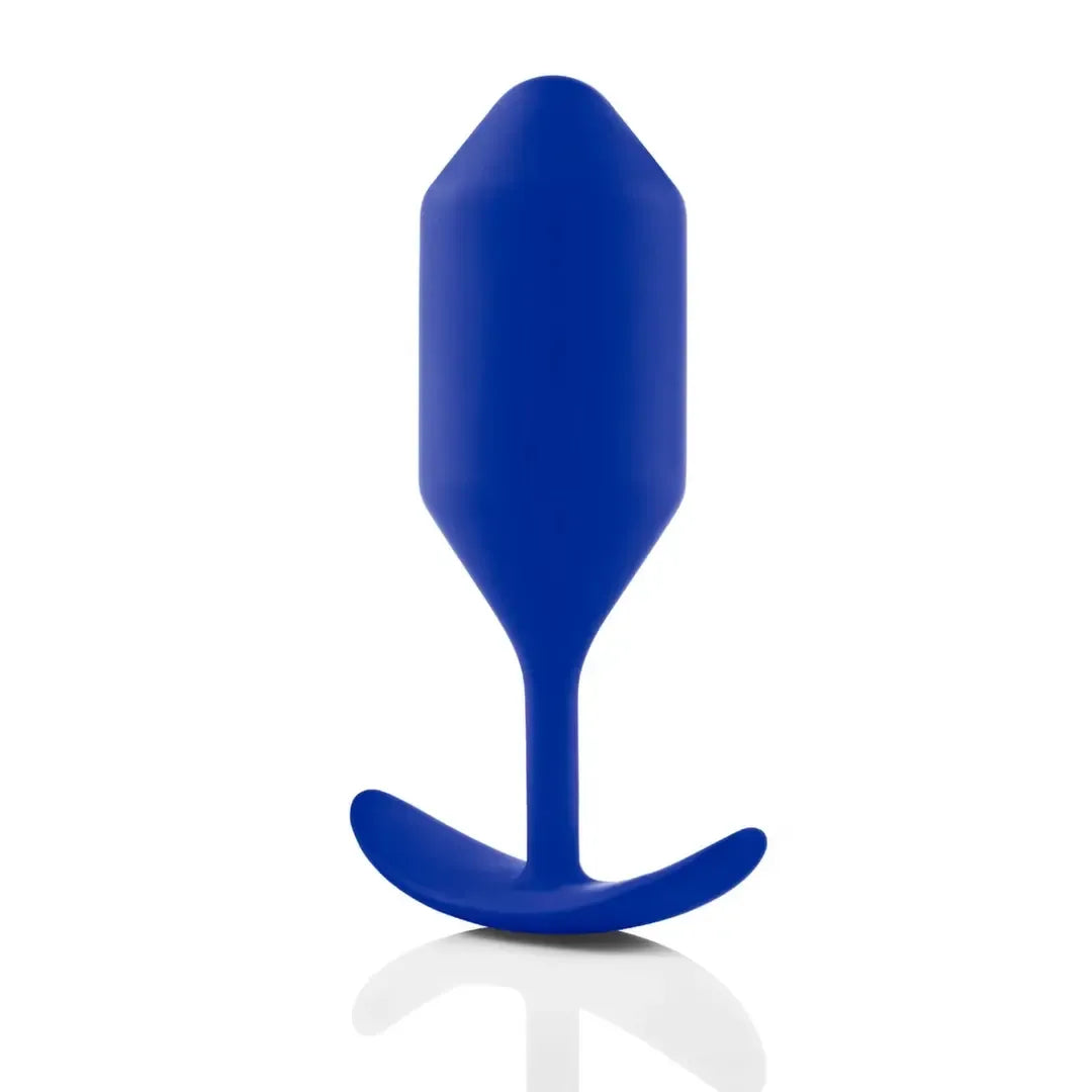 b-Vibe Snug Plug 4 Navy – pasunkintas silikoninis intymus žaislas, dydis Large