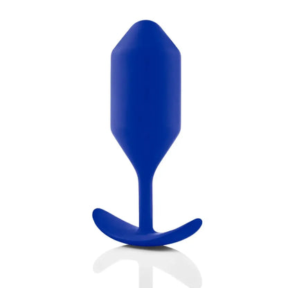 b-Vibe Snug Plug 4 Navy – pasunkintas silikoninis intymus žaislas, dydis Large