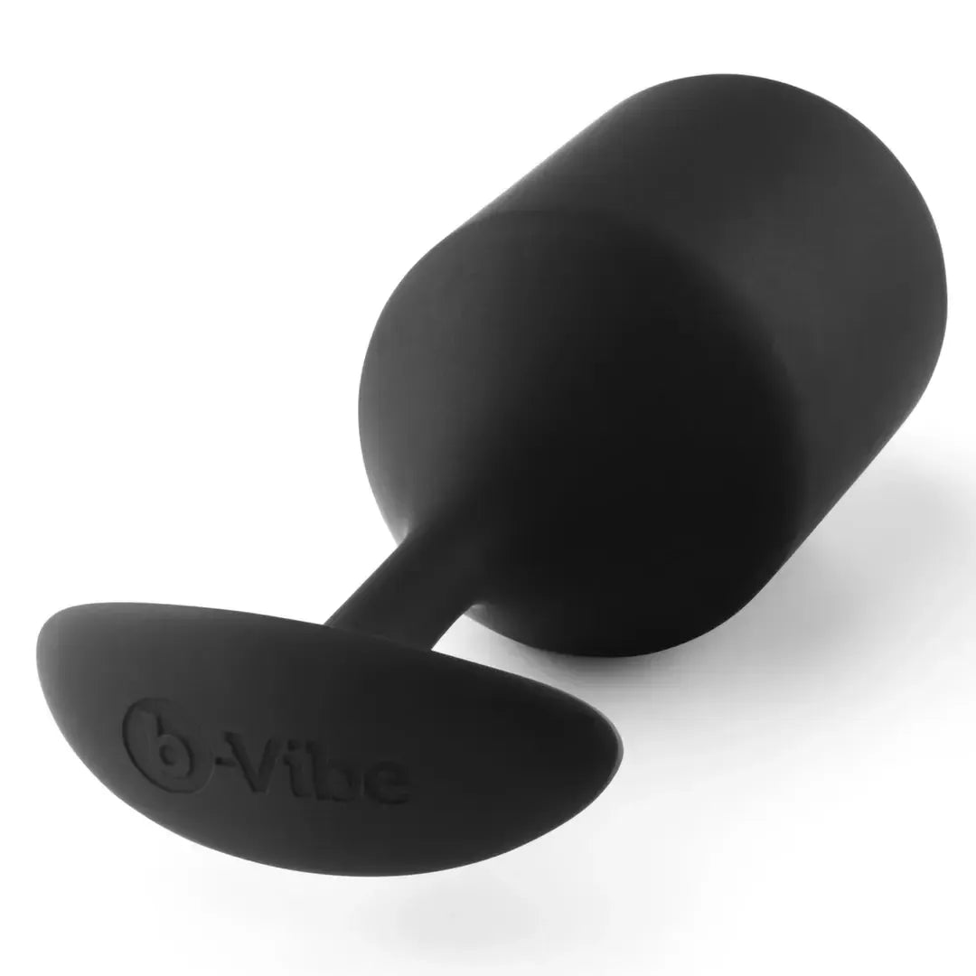 B-Vibe Snug Plug 5 juodas svertinis silikoninis analinis kištukas, 350 g, 16 cm