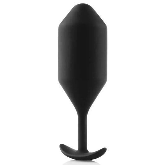 B-Vibe Snug Plug 5 juodas svertinis silikoninis analinis kištukas, 350 g, 16 cm