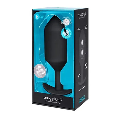 b-Vibe Snug Plug 7 Black 600g pasunkintas silikoninis analinis modelis XL